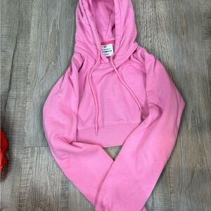 Olympia Activewear Pink Crop Top Hoodie